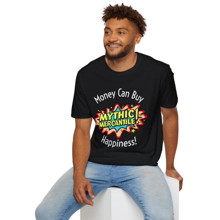 Mythic Mercantile Happiness T-Shirt - Unisex Softstyle Tee - Image 2