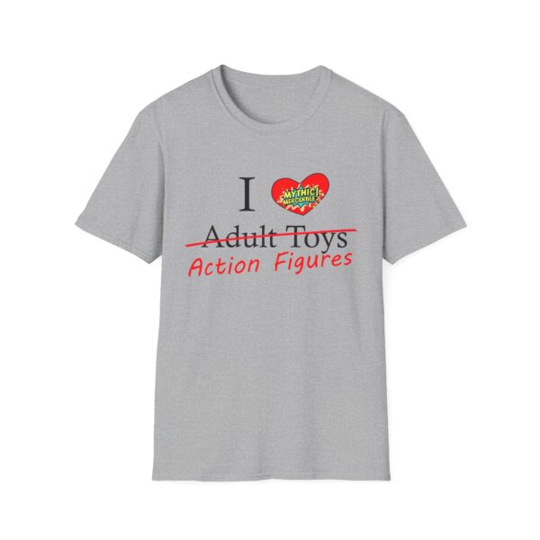 Action Figures Collector Unisex T-Shirt - I Love Adult Toys Design - Image 5