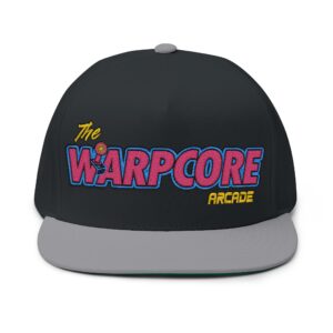 Warpcore Arcade Embroidered Flat Bill Cap — Retro Gaming Snapback