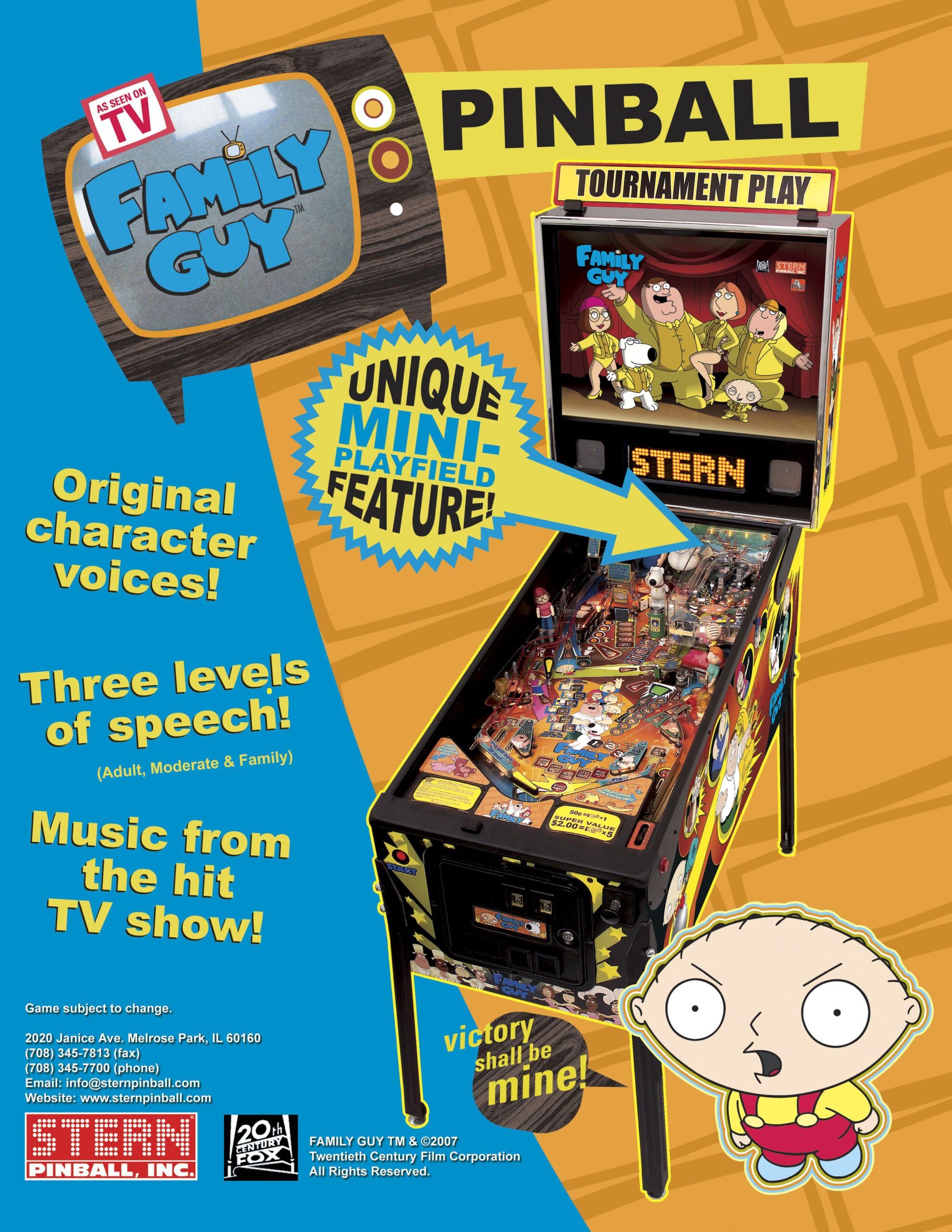 Family Guy Pinball Flyer