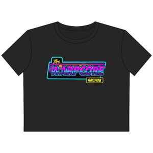 The Warpcore Arcade Crop Tee — Retro Neon 80s Gamer Women's Cropped T-Shirt