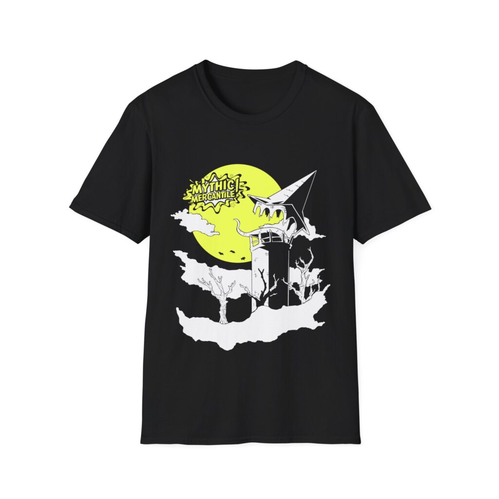 Haunted Tower Spooky Moon Graphic Tee